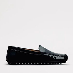 Tod’s Black Patten Leather Driving Loafers